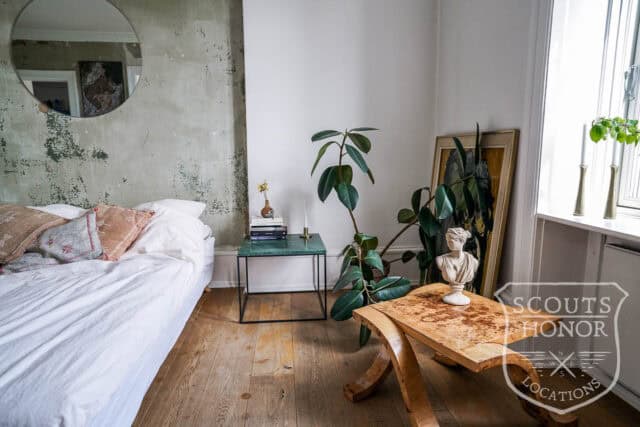 apartment boheme blue kitchen park view Østerbro location denmark scoutshonor 42