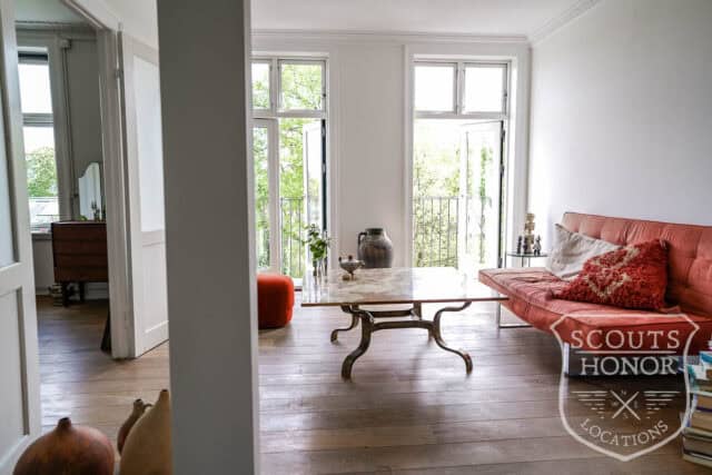 apartment boheme blue kitchen park view Østerbro location denmark scoutshonor 55