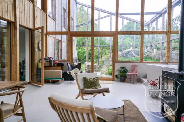 modern arkitektur trähus utsikt över naturen göteborg glas location sweden scoutshonor 47