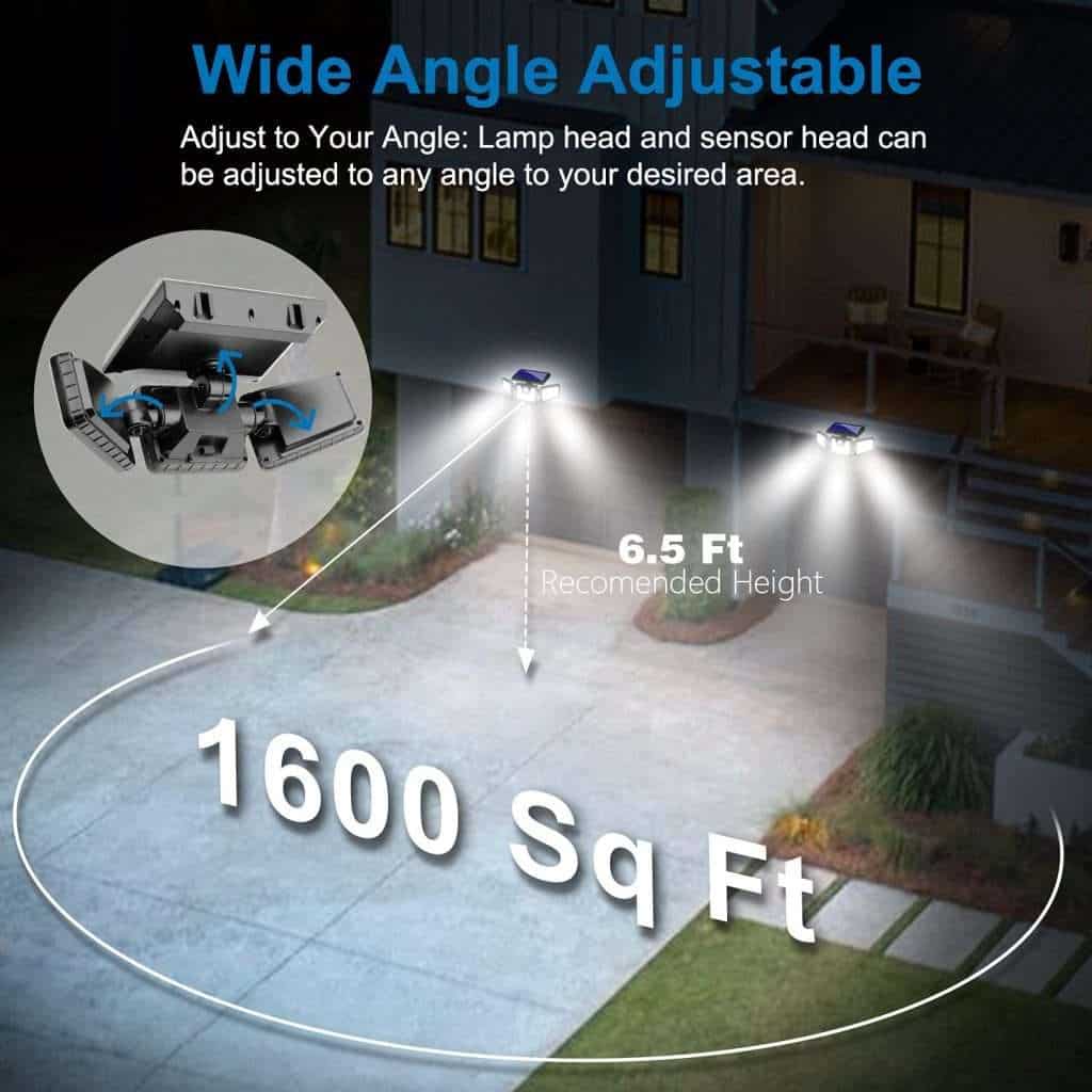 solar light coverage angle