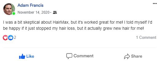 HairMax PowerFlex Laser Cap 202 regrew Adam's hair