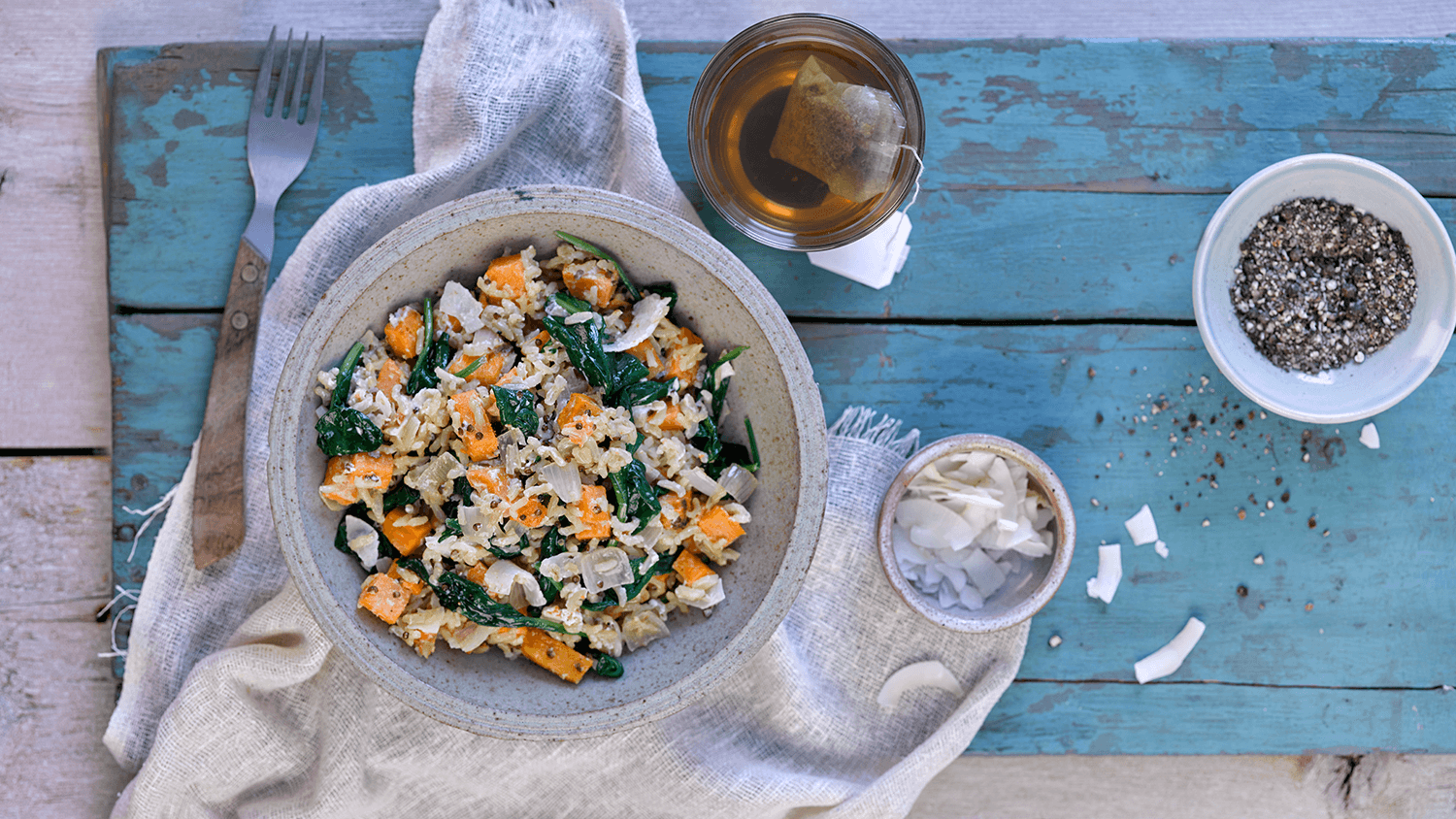 Sweet Potato, Spinach and Coconut Risotto