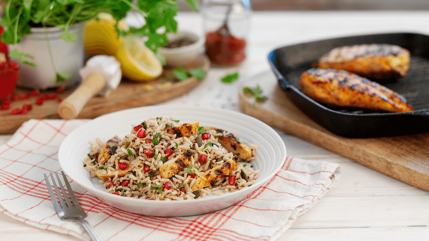Zesty Lemon Chicken With Pomegranate & Coriander