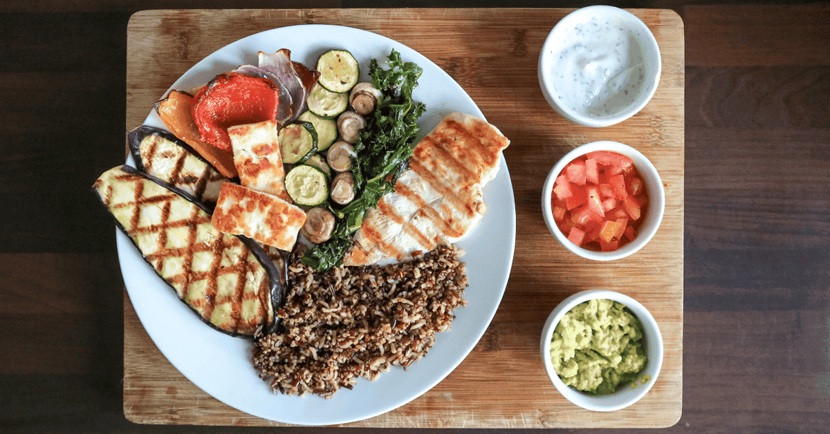 Chicken & Aubergine with Halloumi