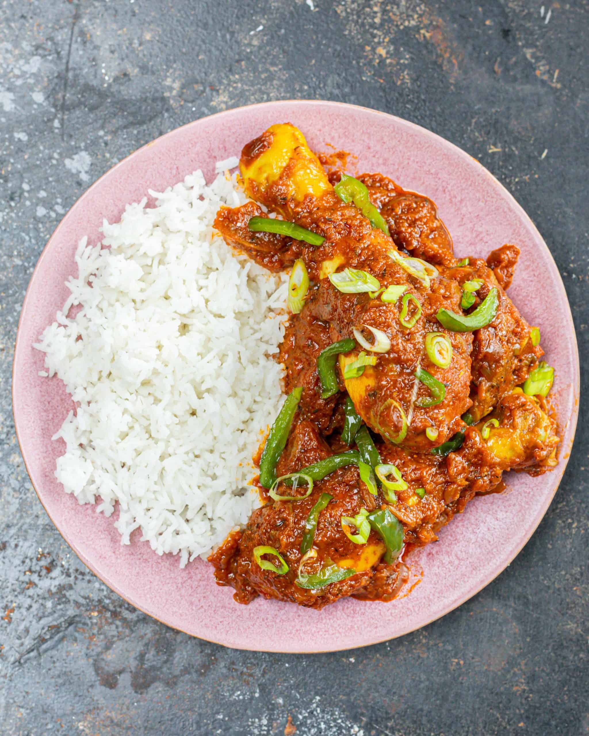 Spicy African Peppered Chicken with Rice
