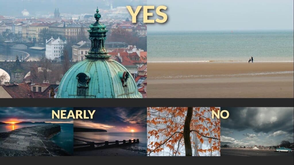 examples of images that do and don't use the rule of thirds