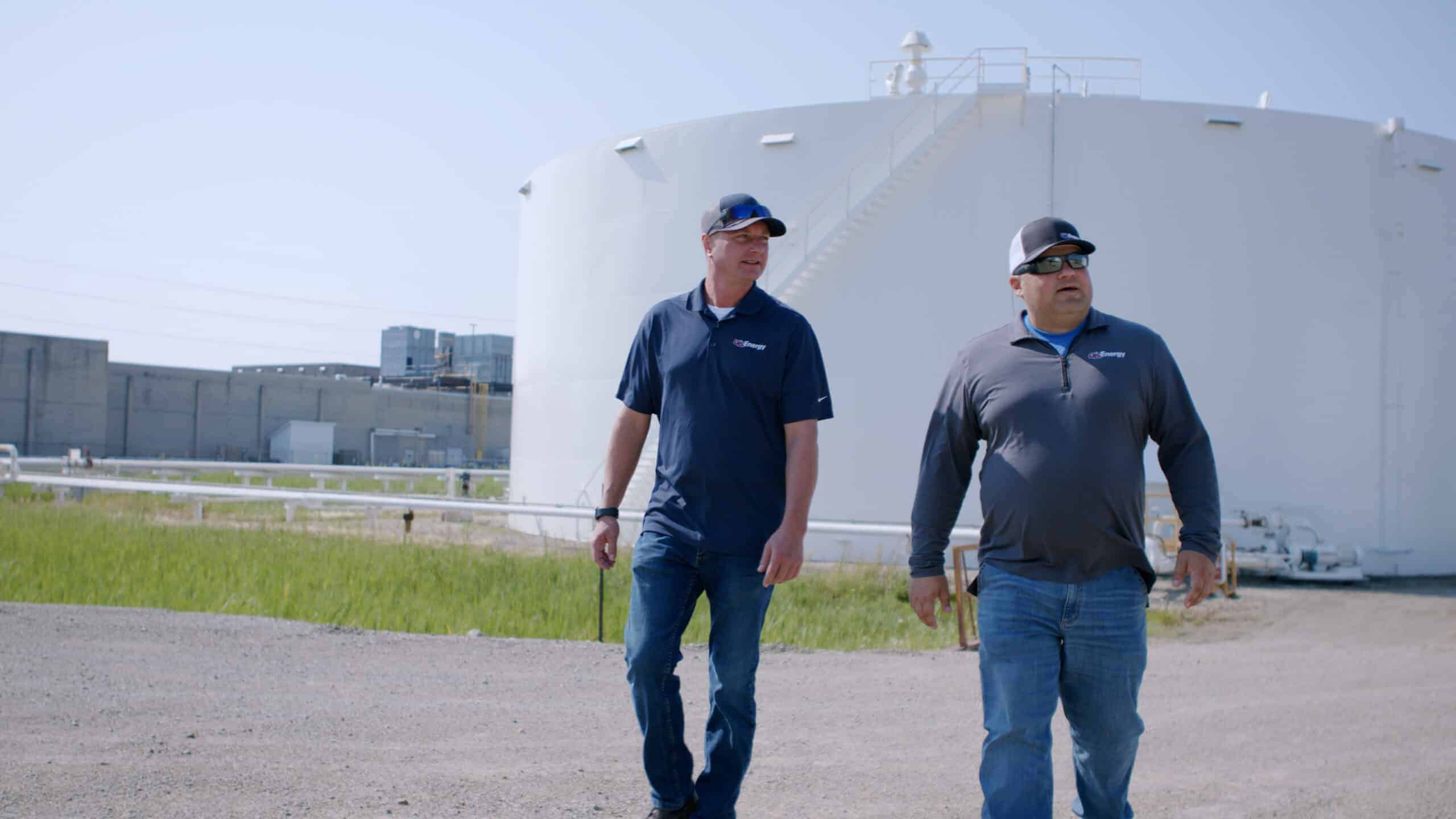 Two U.S. Energy team members managing the Green Bay fuel terminal