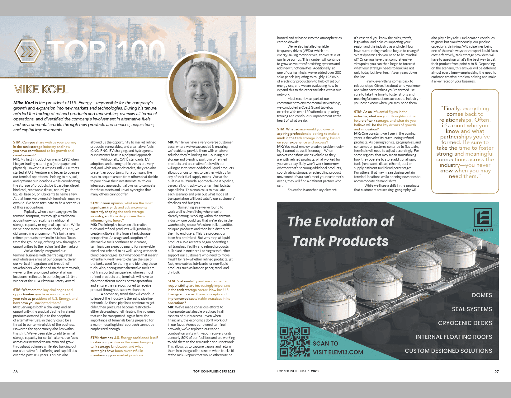 U.S. energy industry innovation and sustainable tank storage solutions for American energy growth.