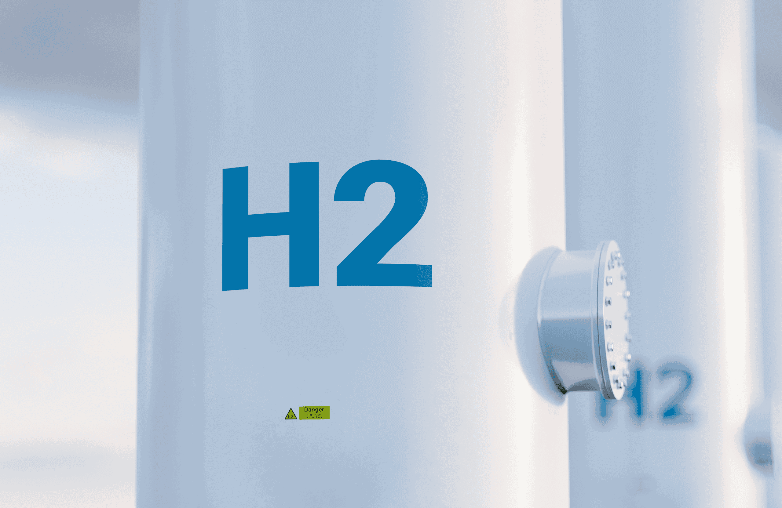 Hydrogen fuel cell with H2 label, clean energy source for U.S. energy transition and sustainability.