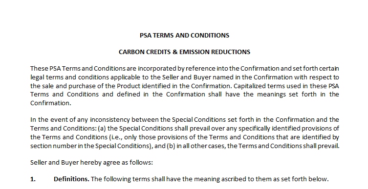 Carbon credits and emission reduction form