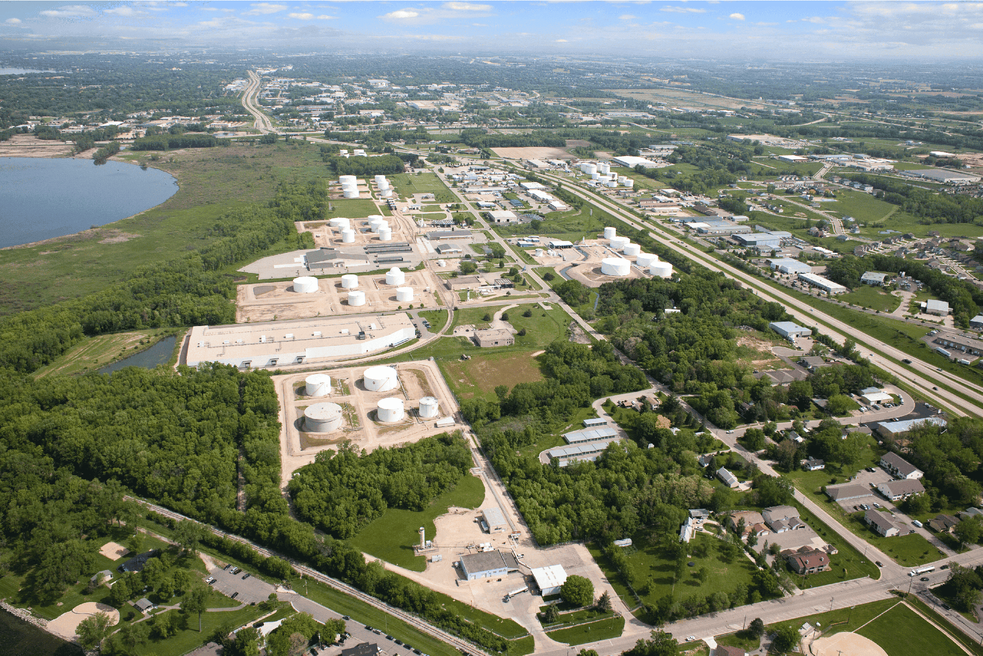 Aerial photo of U.S. Energy terminal location.