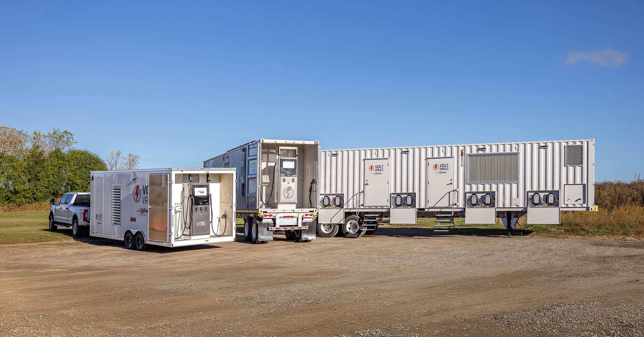 Volt Vault Lite, Level 2 and Level 3 units shown outdoors.