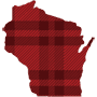 wisconsin icon with flannel texture