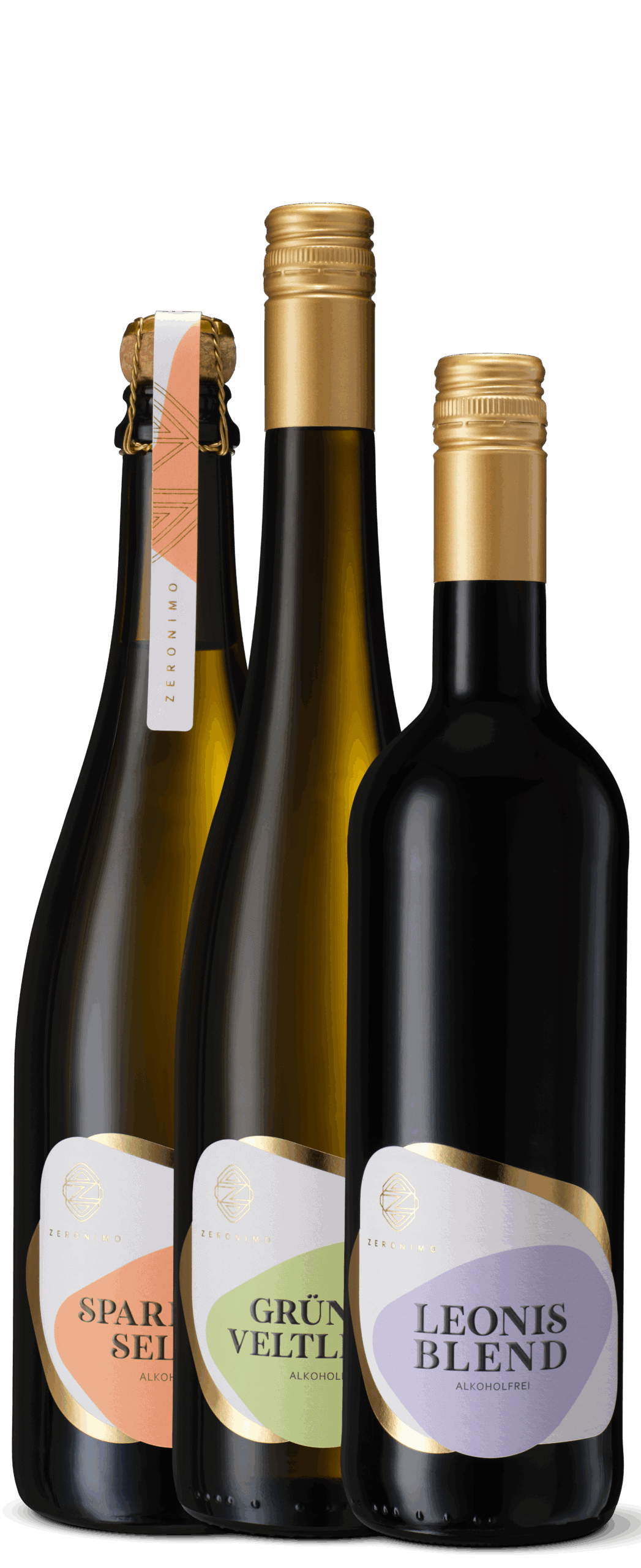 Bestseller Weine der alkoholfreien Premium-Weinmarke Zeronimo in der Celebration Box