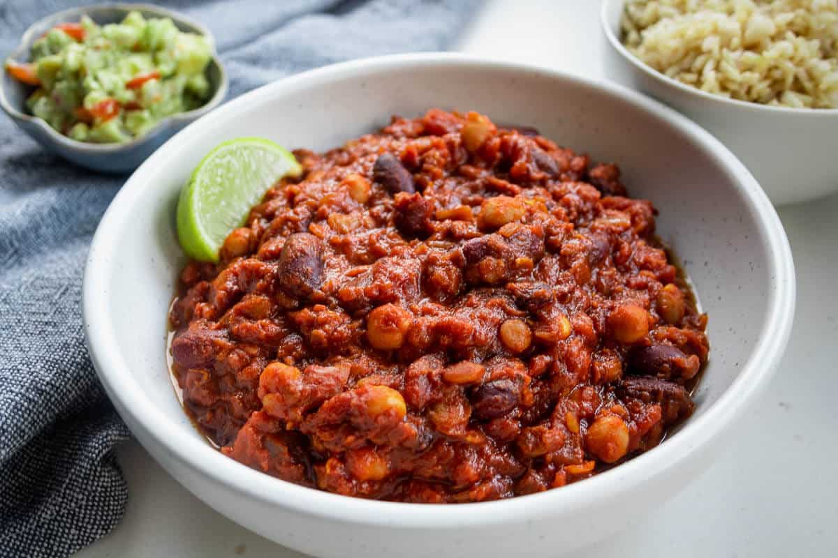 Easy Vegan Chilli with Lentils and Beans