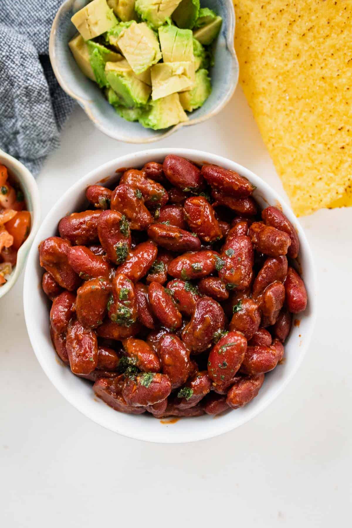 mexican chipotle kidney beans in a bowl