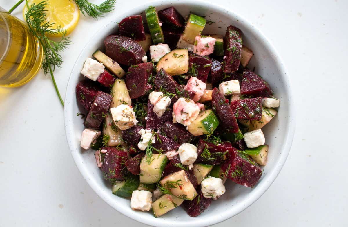 Beetroot and Cucumber Salad with Feta and Dill