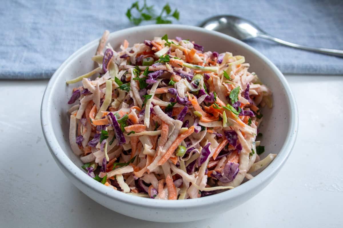 Rainbow Coleslaw – No Mayo