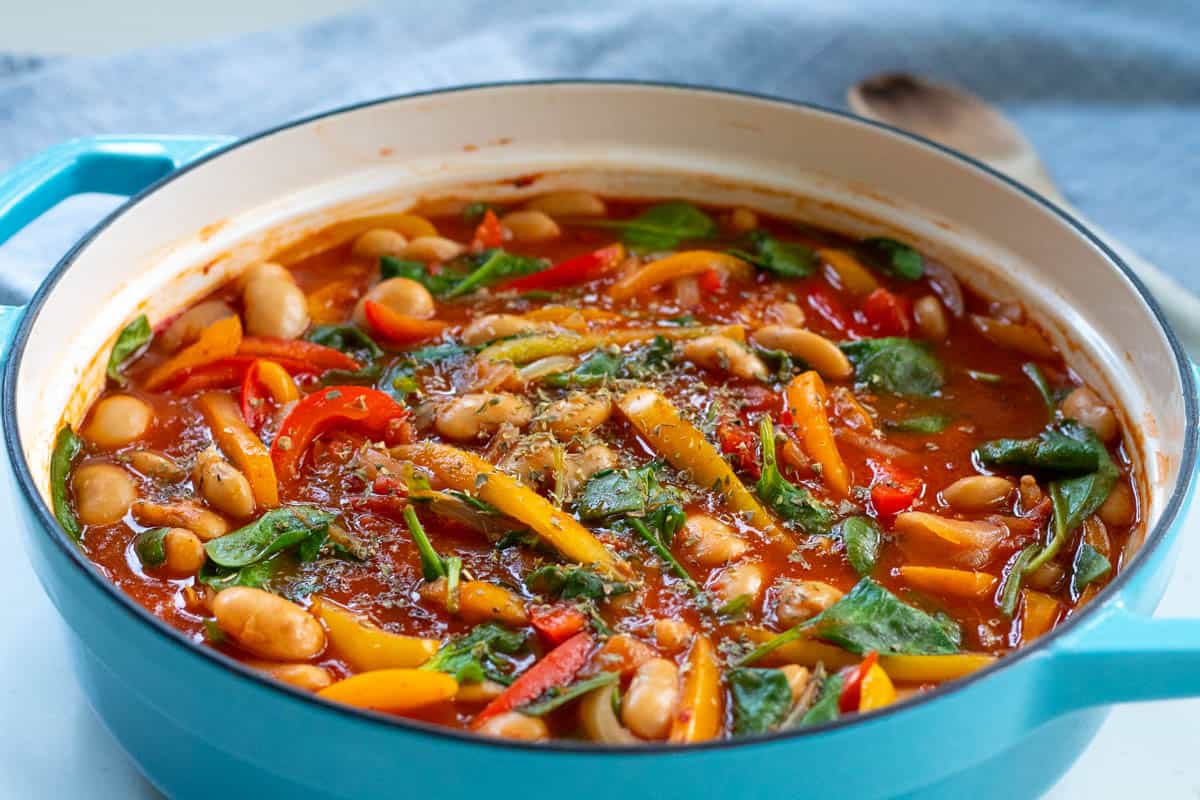Easy Vegan Butterbean Stew Recipe with Harissa