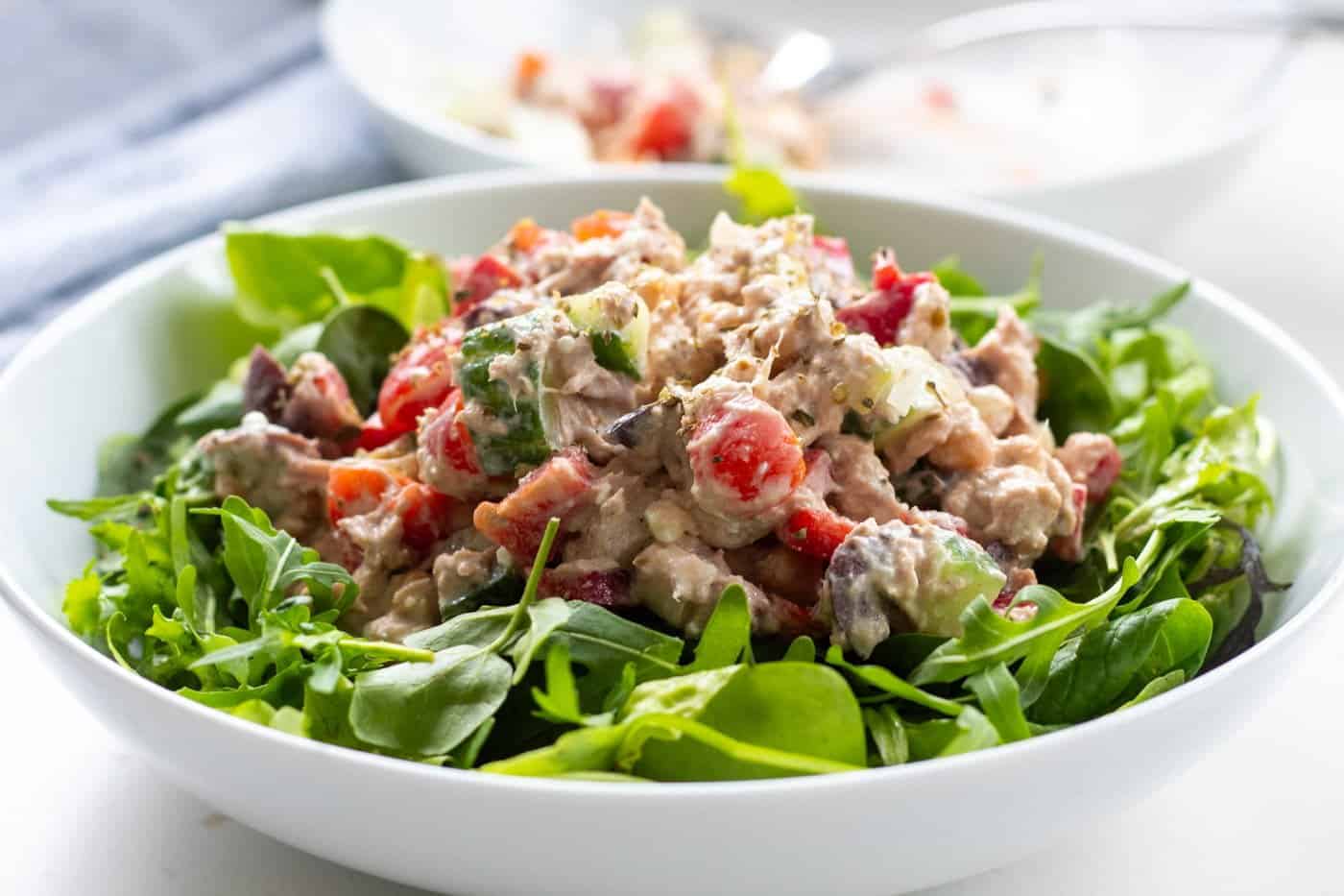 Mediterranean Feta Tuna Salad with Olives