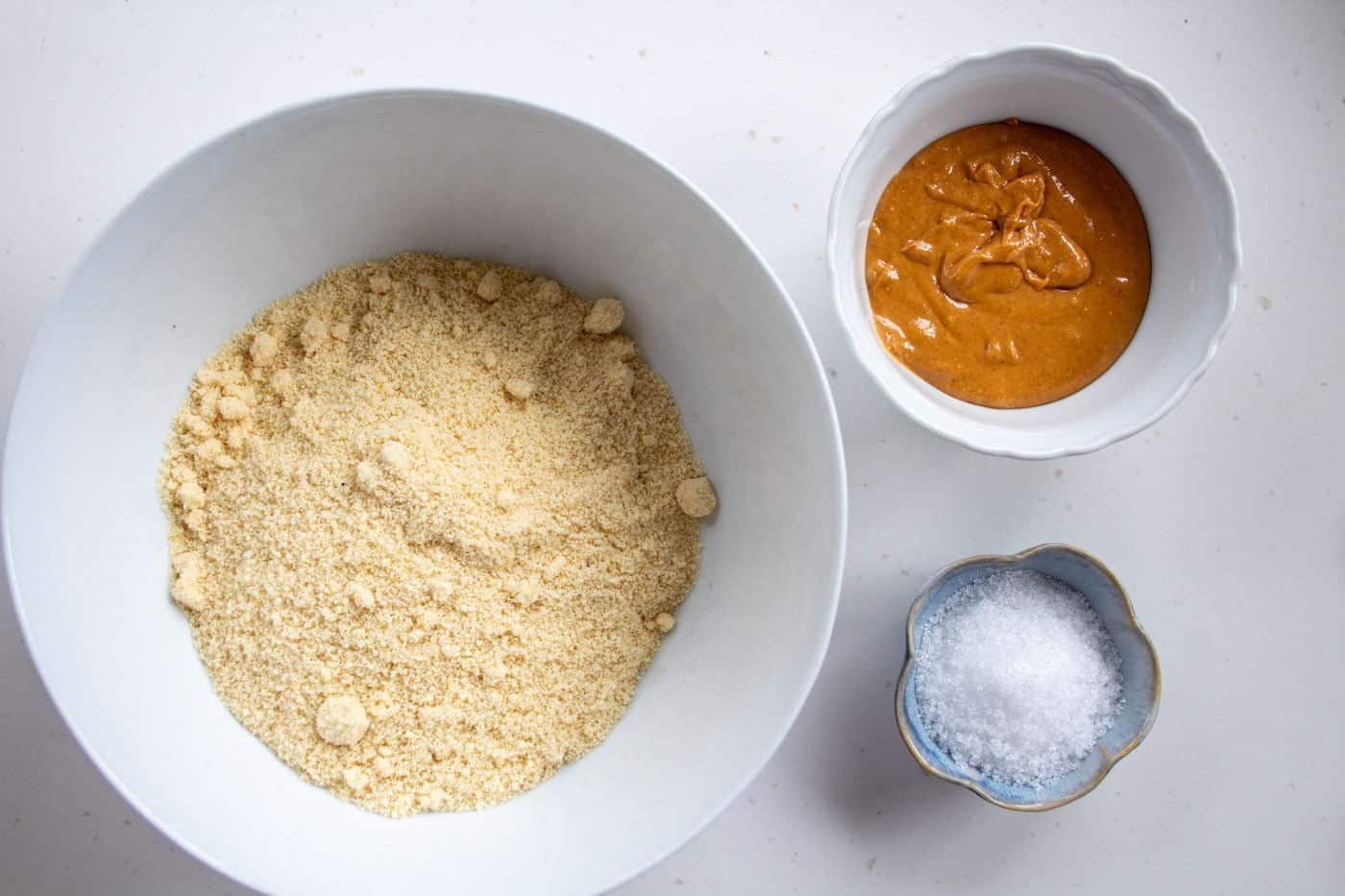 ingredients for 3 ingredient almond flour peanut butter cookies