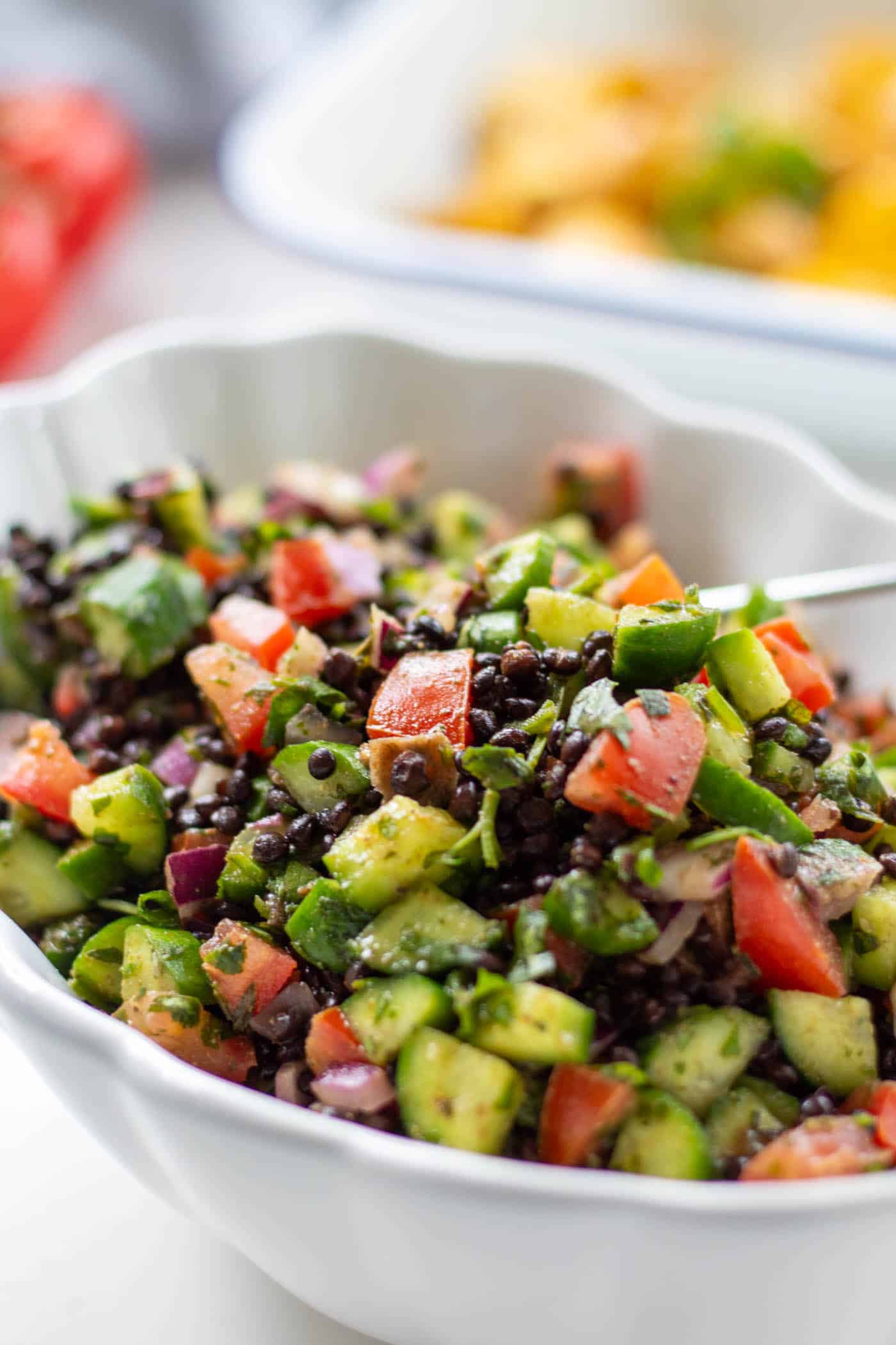Kachumber Salad with Lentils