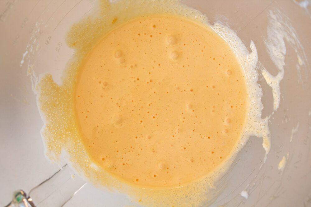 egg yolk cake batter mixture