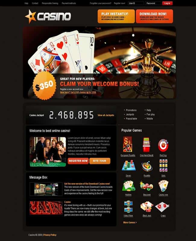 Online Casino Games Template