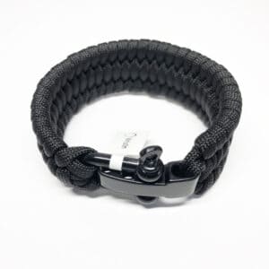 Paracord armband breed gevlochten zwart