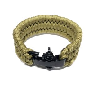 Paracord armband breed gevlochten groenbruin