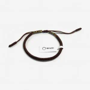 Tibetaanse armband uiteinden bruin/multi