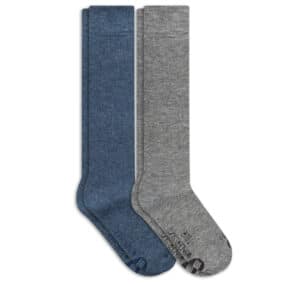Tour merino wool knee winter socks 2 Pack ski snowboard jeans silver