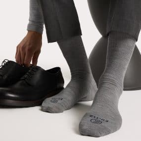 merino business crew socks man woman light gray