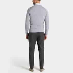 mans merino lomgsleeve zip up shirt gray