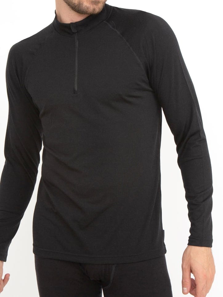 Men’s Merino Long Sleeve Zip Neck Top - Azar