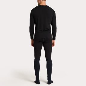 mans longsleeve merino wool baselayer shirt black undereware loose fit
