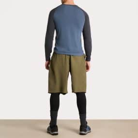 mans bselayer longsleeve sport shirt 100% merinowool gray steelblue