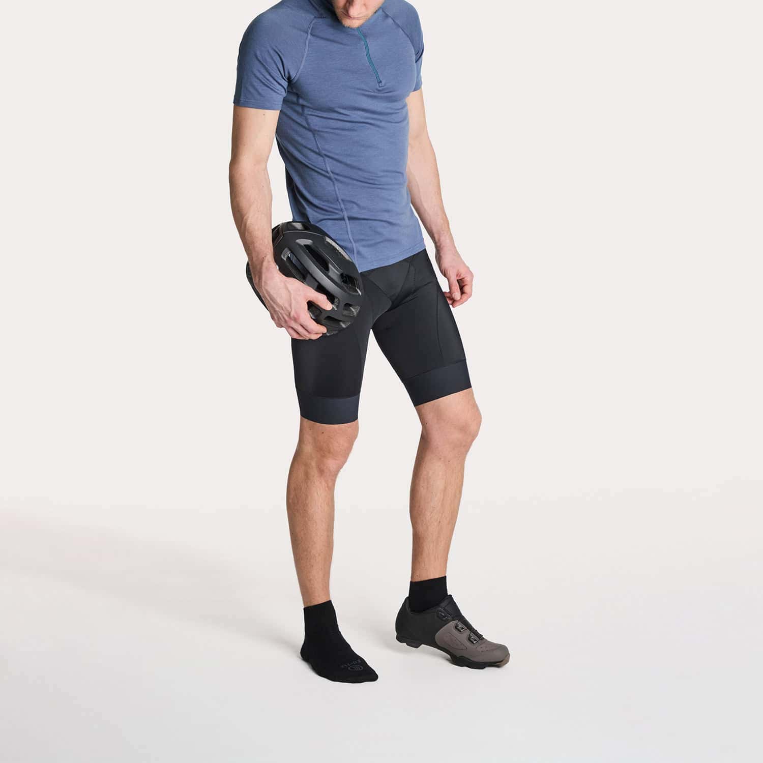 Merino Zip Neck T-Shirt Mens Short Sleeve Shirt - Chris