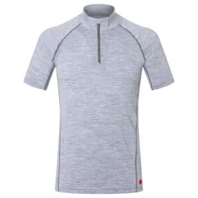 mens shirt zipper merino wool shortsleeve zip up