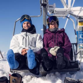 Merino Skisocken Gepolstert Skistrümpfe Snowboardsocken 2-Pack