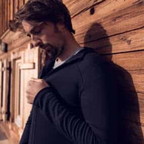 100% Merino Wool Hoodie Men