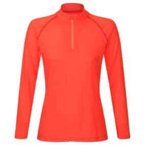 womens merino long sleeve zip neck front