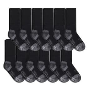 Work & Boot Socks Men Women Merino Wool Light Cushion 12 Pack