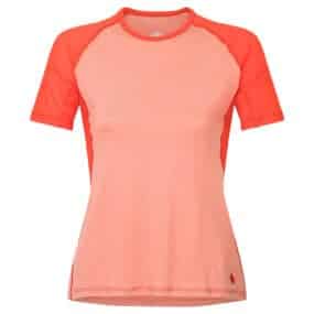 womens shirt shortsleeve merino wool two colors Coral Grapefruit raglan