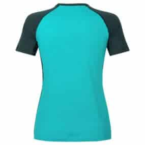 womens shirt shortsleeve merino wool two colors Light Turquoise Petrol back