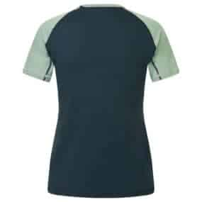 womens shirt shortsleeve merino wool two colors Petrol Sage Back