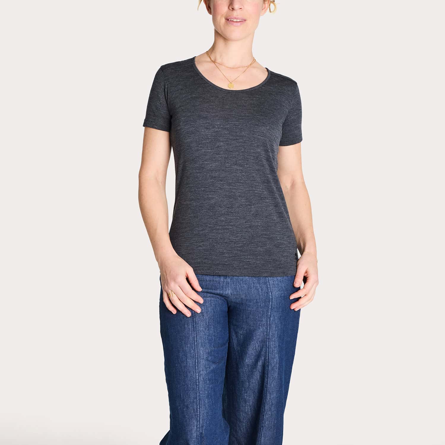 Thin Merino Wide-Neck T-Shirt - Irena
