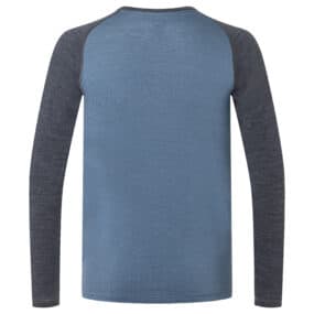 mans merino wool longsleeve shirt steelblue Mario 5681 back