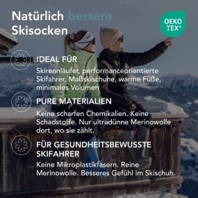 Dünne Skisocken aus Merinowolle
