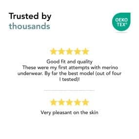 Wunderfit merino wool boxer shorts in blue, breathable, odor-resistant and made in Europe.